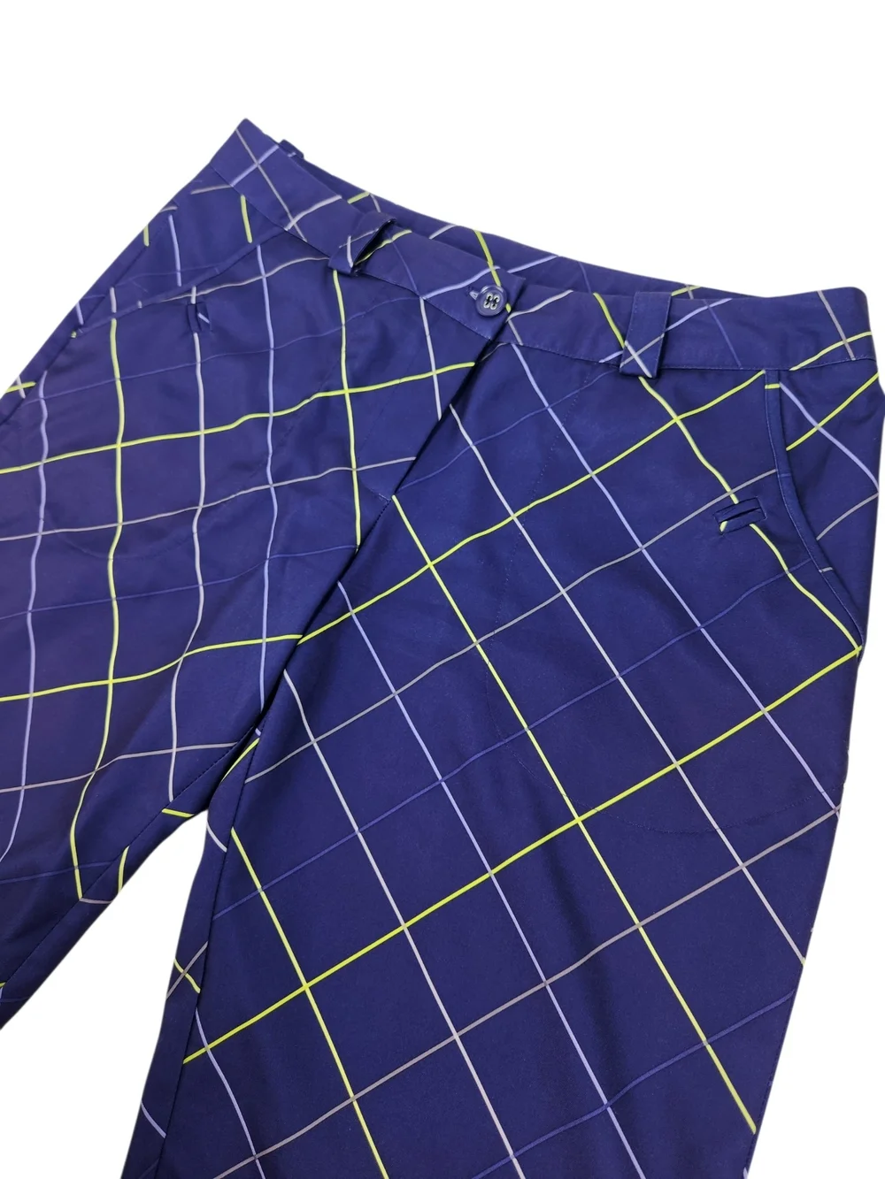 Nike Golf Shorts Women’s 10 Med Dri Fit Mid Rise Bermuda Golf Short Purple Plaid